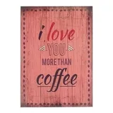 Photomagnet Holzschild "I love you more than coffee",