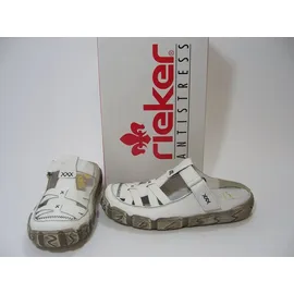 Rieker Damen Clog aus Leder offen mit Klettverschluss und Riricon Sohle L0396, Größe:40 EU, Farbe:Weiß - Weiß 40