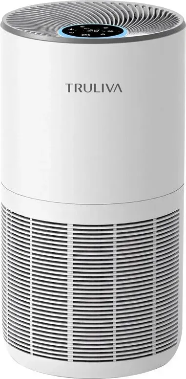 TRULIVA H13 HEPA-Luftreiniger, CADR 450 m3/h, 360°-Luftzirkulation für den ganzen Raum, 24-Stunden-Timer, entfernt Gerüche & Tierhaare, Allergene, PM2.5, Rauch, Pollen, Milben