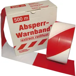 Absperrband aus LLDPE Monoaxial gereckt rot/weiß