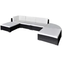 vidaXL Garten-Lounge-Set mit Auflagen 6-tlg. schwarz 41273