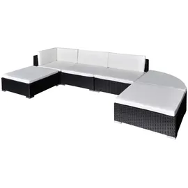 vidaXL Garten-Lounge-Set mit Auflagen 6-tlg. schwarz 41273