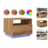 vidaXL Couchtisch mit LED-Leuchten Artisan-Eiche 50x49x40 cm