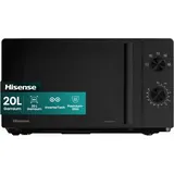 Hisense H20MOBP1HI Mikrowelle /20 L /700W /InverterTech/Keramikbeschichtung/Premium Glas/Maßgeschneidert, Mehrphasiges Kochen/Auftaufunktion/5 Leistungsstufen/Kindersicherung/Schwarz