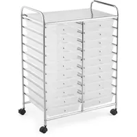 Costway Rollwagen mit 20 stapelbaren Schubladen Weiß