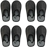 Filz Museumspantoffeln 4 Paare Set mit Gummiband Überziehschuhe Schuhüberzieher zum Bodenschutz vor Schmutz & Kratzern Handwerkerpantoffeln Filzüberschuhe Schlosspantoffeln dunkelgrau S (36/40 EU) - 36/40 EU