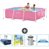 Intex Rahmenschwimmbecken rechteckig – 220x150x60 cm – Zubehör CB8 rosa No Size