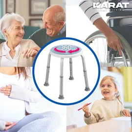 Karat Duschhocker Peter 360° drehbar höhenverstellbar blau