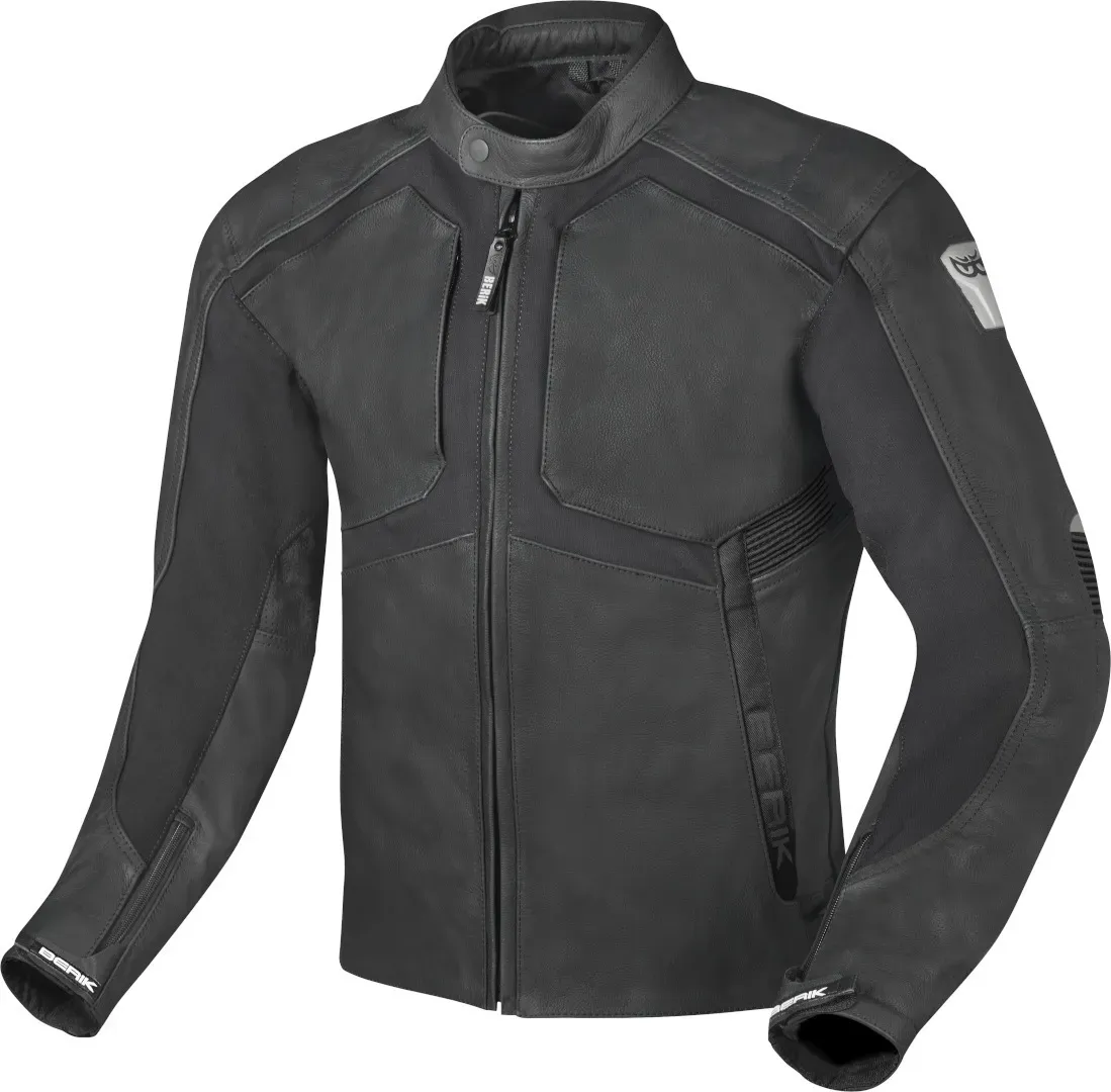 Berik Flexius Motorrad Lederjacke, schwarz, Größe 50 für Männer