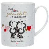 SHEEPWORLD , Porzellan , XL-Tasse "Fühl Dich geknuddelt":