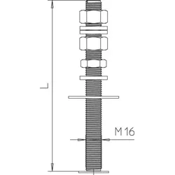 OBO 5408905 Gewindestange für 4 FangFix-Betonsteine 500mm Edelstahl, rostfrei A2 1.4301 isFang 3B-G4 - 3 Stück