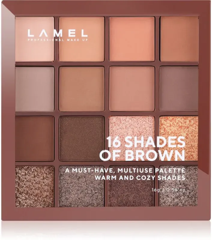 LAMEL 16 Shades Of Brown Lidschattenpalette 16 g