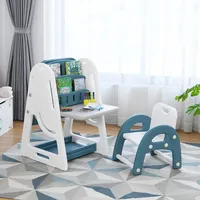 Costway 2 in 1 Kinder Staffelei & -stuhl mit