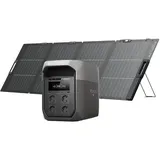 ECOFLOW DELTA 3 Max tragbare Powerstation 2 048 Wh mit 220W Bifazialem Solarpanel, 2 400 W X-Boost Ausgang, 500 W Solareingang, LiFePO4 Batterie