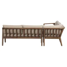 Woood Biam Garten Loungeset Akazienholz, Natur/Sand - Transparent/Grau