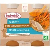 Babybio CAROTTE POTIMARRON DE NOTRE FERME TRUITE BRETAGNE dès 8 mois Aliment 400 g