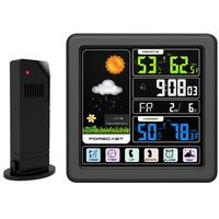 Digital LCD Farbdisplay Funk Wetterstation mit Außensensor Thermometer Uhr