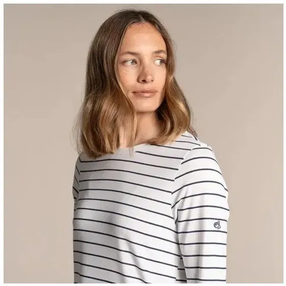 Craghoppers Nosilife Akona Long Sleeved Top sail white/blue navy stripe (1SI) 40