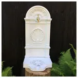 Antikas Wasserspeier Stand-Brunnen mit Messing Hahn - Garten Stehbrunnen weiß