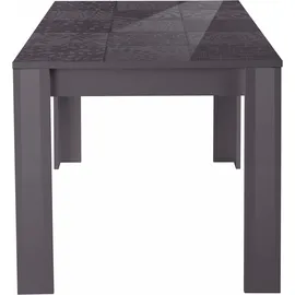 INOSIGN Esstisch "Miro", grau (anthrazit hochglanz lack mit siebdruck), B:137cm H:79cm T:90cm, Tische, Esstisch, Breite 137 - 185 cm