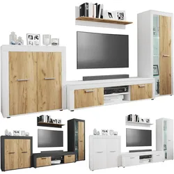 VCM TV Möbel   4-tlg. Wohnwand mit ausreichend Stauraum   Fernsehschrank   Anbauwand – Usilo XL