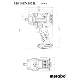 Metabo SSW 18 LTX 800 BL ohne Akku