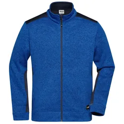 Strick Fleece Jacke "JN862" - XS - royal-melange/navy