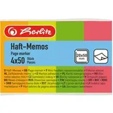 Herlitz Haft-Memos 20x50mm 4x50 Stück neonfarben