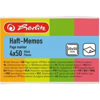 Herlitz Haft-Memos 20x50mm 4x50 Stück neonfarben