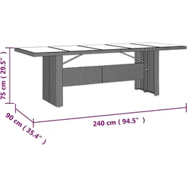 vidaXL 11-tlg. Garten-Bistro-Set mit Kissen Beige Poly Rattan