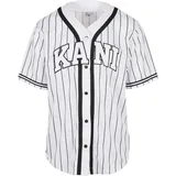 Karl Kani Baseball Shirt Serif Pinstripe weiß