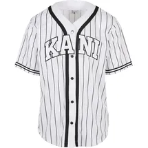 Karl Kani Baseball Shirt Serif Pinstripe weiß