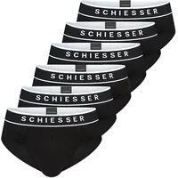 SCHIESSER Rio Slip unifarben schwarz M 6er Pack