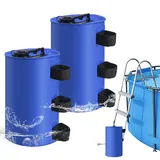 succulentlovers Universal-Gewichte, 2 Stück, Dunkelblau – Universal-Poolleiter-Gewichte, 10 l, Schwimmbadleiter-Gewichte, wasserdichte PVC-Poolleiter, Sandsäcke, faltbare Pool-Treppengewichte