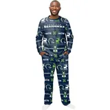 FOCO NFL Winter Xmas Pyjama Schlafanzug - Seattle Seahawks - L