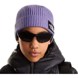 The North Face TNF Logo Box Cuffed Beanie Lila