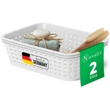 Novaliv - 2x Aufbewahrungsbox 2x Aufbewahrungskorb Rattan