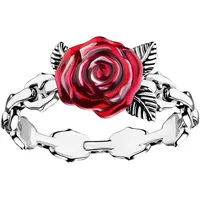 Thomas Sabo Fingerring »Roses Romance, TR2482-664-10-52-60« THOMAS SABO silberfarben-rot