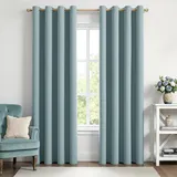 MIULEE Verdunklungsvorhänge Thermo Blickdicht Ösen 2er Set 140x225cm Blau