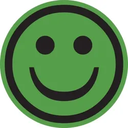 König Werbeanlagen Papieretikett, Grüner Smiley - positiv - Rolle à 100 Stk - 40 mm Papier selbstklebend