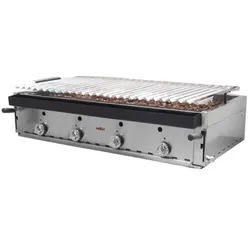 MBH - MAQUINARIA BAR HOSTELERIA MBH - Professioneller Gas Lavasteingrill 120 cm für die Gastronomie. Industrielle Grill Edelstahl-Grill für Bar, Restaurant.