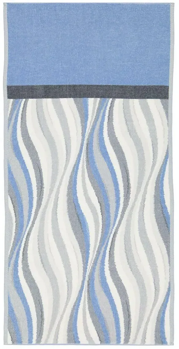 Feiler Handtücher Wave blue Handtuch 50x100 cm | hellblau-grau - blau