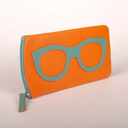 Orangenes Brillenetui Damen PALMA - Stylische Brillentasche