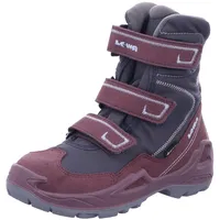 LOWA Milo GTX Hi 36-40 Grau-Lila - Gore-Tex Gefütterter wasserdichter Gore-Tex Kinder Winterstiefel, Größe EU 36 - FA - 36 EU