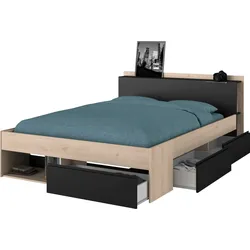 Stauraumbett » Stauraumbett Most«, Eiche Jackson / Schwarz + Eiche Jackson / Schwarz, , 78706168-0