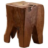 Massivmoebel24 Hocker Teak Wurzel 30x30x40 Natur lackiert UNIKA #155