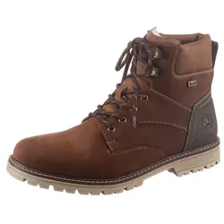 Schnürstiefel RIEKER, Herren, Gr. 44, braun, Leder, Lederimitat, modisch, Schuhe Herbstschuh Schnürboots, mit Rieker-TEX Ausstattung