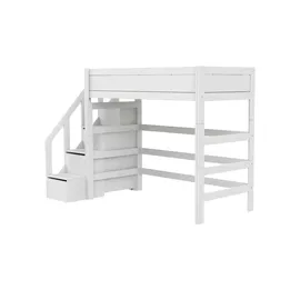 Lifetime Hochbett Basis 257 x 177 x 132 cm Kiefer massiv weiß
