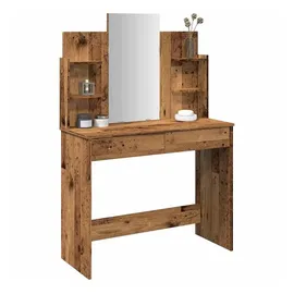 vidaXL Schminktisch mit Spiegel Altholz-Optik 96x39x142 cm