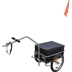 FISCHER 86389 Profi Plus III, Fahrradanhänger, 49 l 49-Liter-Klappbox, Silber